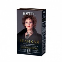 Стойкая крем-краска для седых волос ESTEL ВЕЛИКАЯ 6/71 тёмно-русый коричнево-пепельный